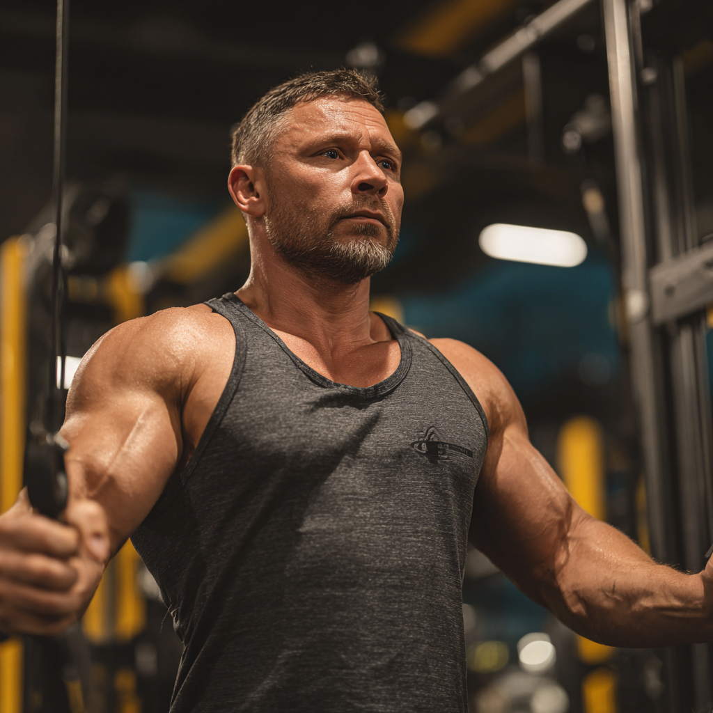 Peaceful sleeping Ukrainian adult with fitness equipment nearby, illustrating the connection between quality rest and muscle recovery